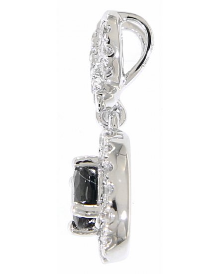 OVAL COLORED STONE DIAMOND PENDANT (TP1013)