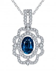 OVAL SAPPHIRE DIAMOND PENDANT (TP1033)