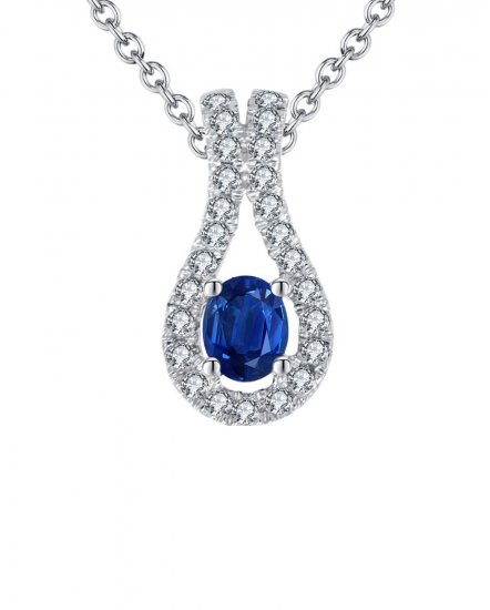 OVAL SAPPHIRE DIAMOND PENDANT (TP1037)