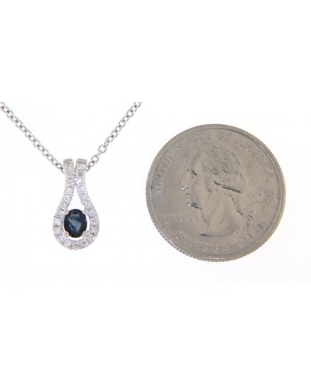 OVAL SAPPHIRE DIAMOND PENDANT (TP1037)