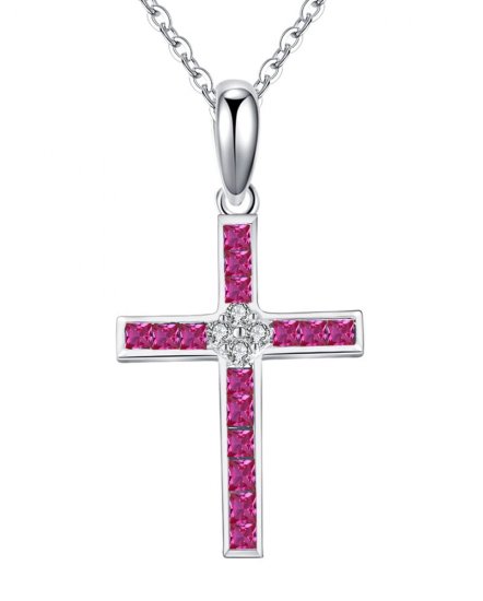 CROSS RUBY DIAMOND PENDANT (TP1074)