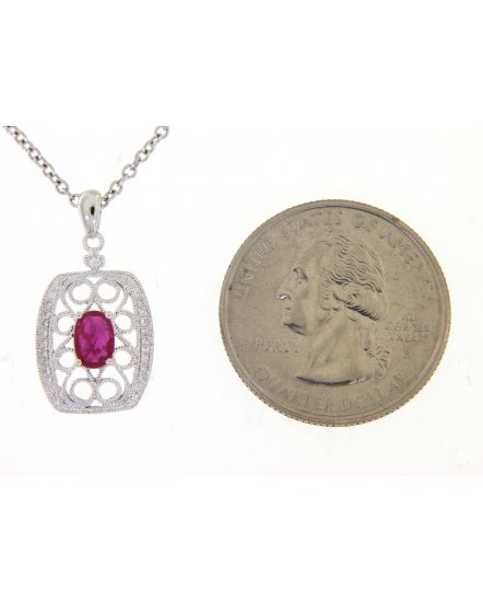 OVAL COLORED STONE DIAMOND PENDANT (TP1080)