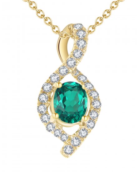 OVAL EMERALD  DIAMOND PENDANT (TP1129)