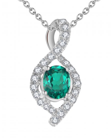 OVAL EMERALD  DIAMOND PENDANT (TP1129)