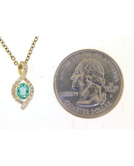 OVAL EMERALD  DIAMOND PENDANT (TP1129)