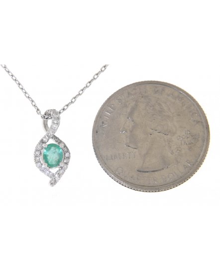 OVAL EMERALD  DIAMOND PENDANT (TP1129)