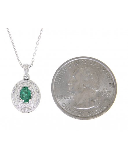 OVAL COLORED STONE DIAMOND PENDANT (TP1137)