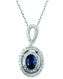 OVAL COLORED STONE DIAMOND PENDANT (TP1150)