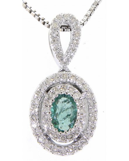 OVAL COLORED STONE DIAMOND PENDANT (TP1150)