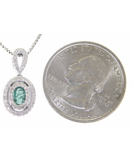 OVAL COLORED STONE DIAMOND PENDANT (TP1150)