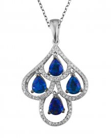 FLORAL STYLE SAPPHIRE DIAMOND PENDANT (TP1156)