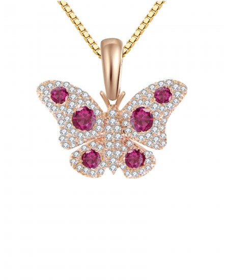 BUTTERFLY RUBY DIAMOND PENDANT (TP1195)