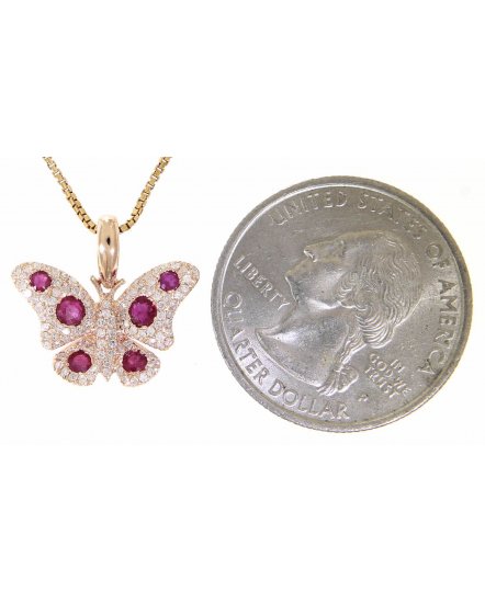 BUTTERFLY RUBY DIAMOND PENDANT (TP1195)