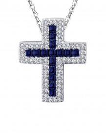 CROSS SAPPHIRE DIAMOND PENDANT (TP1219)