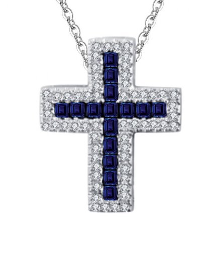 CROSS SAPPHIRE DIAMOND PENDANT (TP1219)