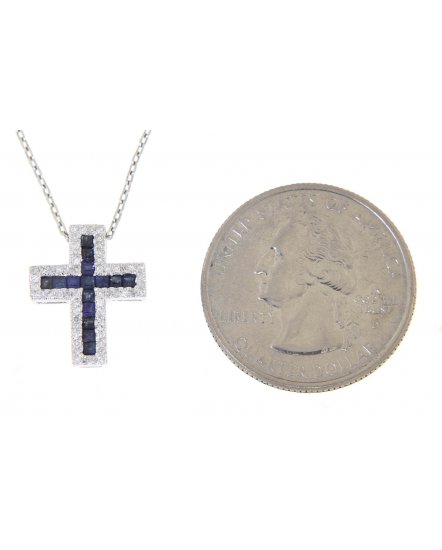 CROSS SAPPHIRE DIAMOND PENDANT (TP1219)