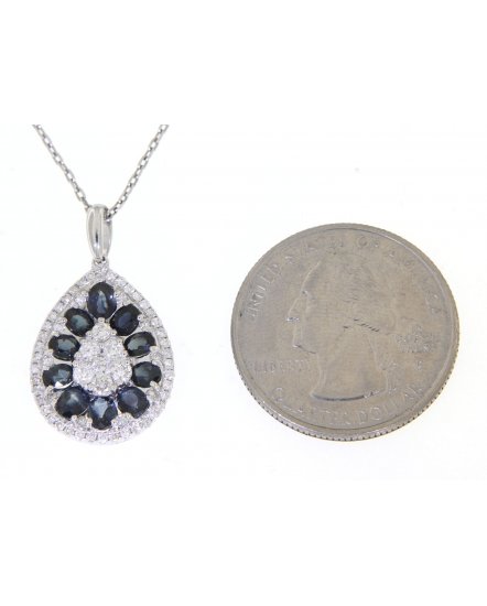PEAR STYLE SAPPHIRE DIAMOND PENDANT (TP1240)