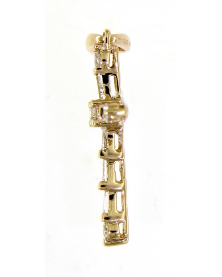 CROSS BAGUETTE DIAMOND PENDANT (TP1283)