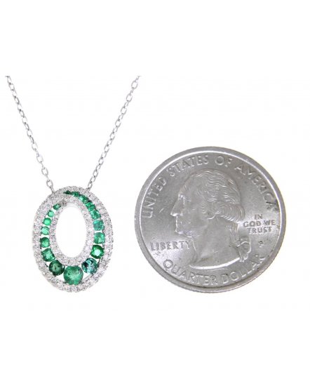 OVAL STYLE EMERALD DIAMOND PENDANT (TP1335)