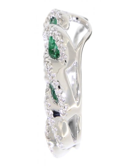 CRISS CROSS STYLE EMERALD DIAMOND PENDANT (TP1344)