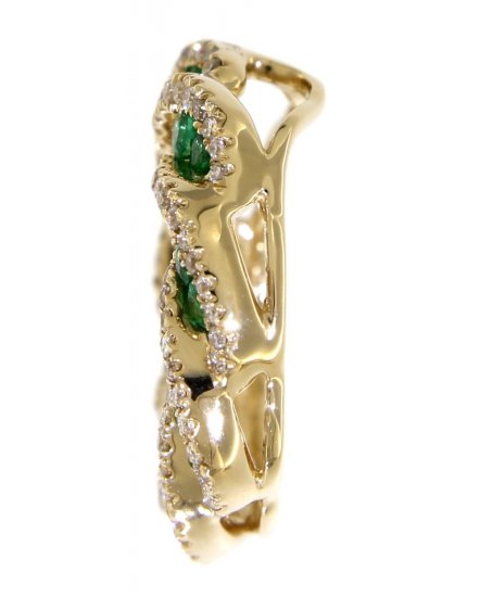 CRISS CROSS STYLE EMERALD DIAMOND PENDANT (TP1344)