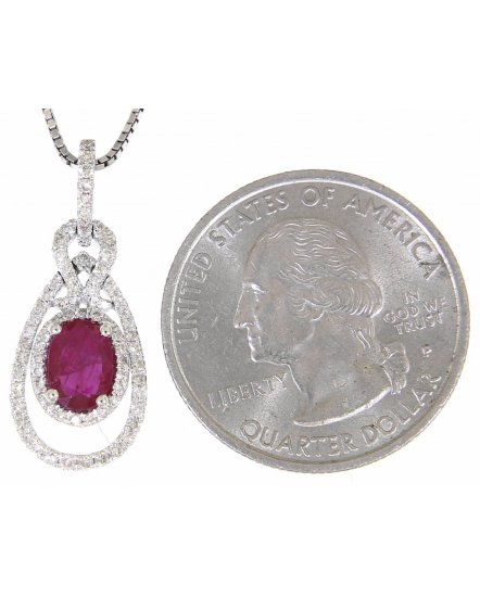 PEAR STYLE RUBY DIAMOND PENDANT (TP1385)