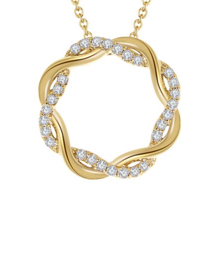 CRISS CROSS ROUND DIAMOND PENDANT (TP1444)