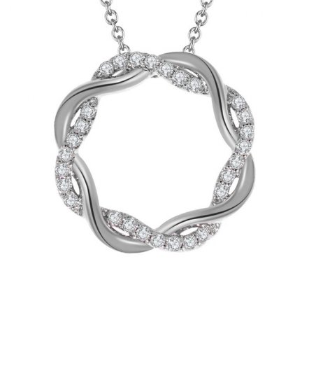 CRISS CROSS ROUND DIAMOND PENDANT (TP1444)