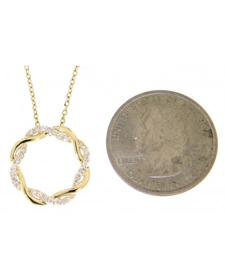 CRISS CROSS ROUND DIAMOND PENDANT (TP1444)