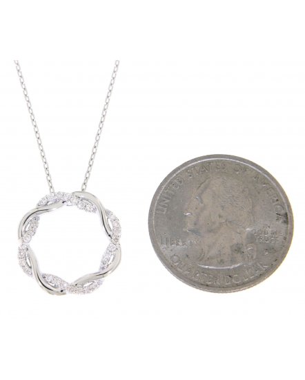 CRISS CROSS ROUND DIAMOND PENDANT (TP1444)