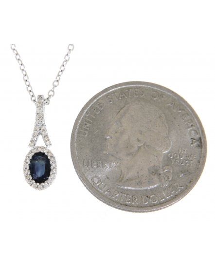 OVAL COLORED STONE DIAMOND PENDANT (TP1448)