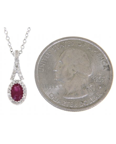 OVAL COLORED STONE DIAMOND PENDANT (TP1448)