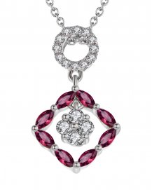 CLOVER STYLE RUBY DIAMOND PENDANT (TP1451)