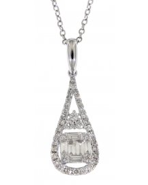 PEAR STYLE BAGUETTE DIAMOND PENDANT (TP1466)