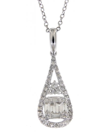 PEAR STYLE BAGUETTE DIAMOND PENDANT (TP1466)
