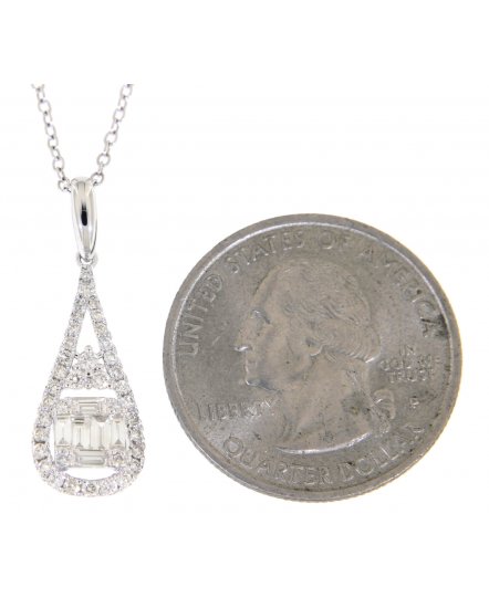 PEAR STYLE BAGUETTE DIAMOND PENDANT (TP1466)