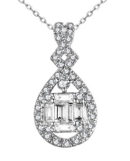 PEAR STYLE BAGUETTE DIAMOND PENDANT (TP1470)