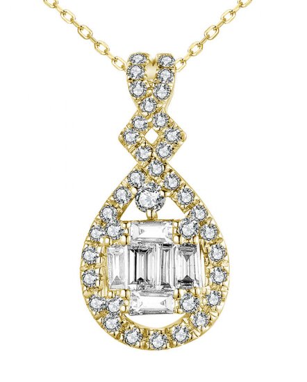 PEAR STYLE BAGUETTE DIAMOND PENDANT (TP1470)