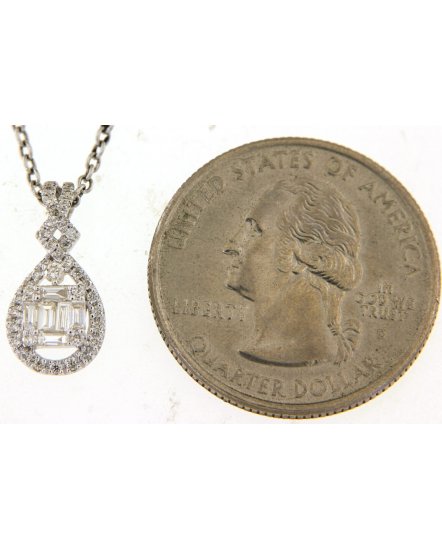 PEAR STYLE BAGUETTE DIAMOND PENDANT (TP1470)