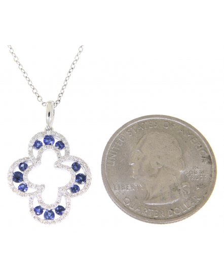 CLOVER STYLE SAPPHIRE DIAMOND PENDANT (TP1499)