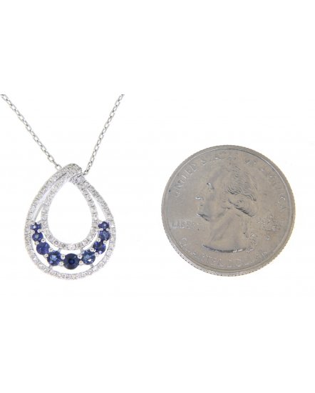 PEAR STYLE SAPPHIRE DIAMOND PENDANT (TP1501)