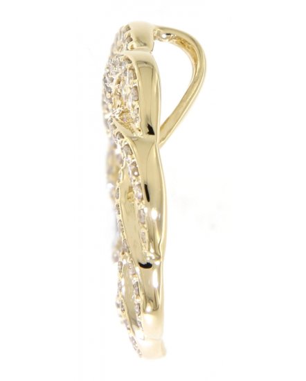 CRISS CROSS  ROUND DIAMOND PENDANT (TP1503)