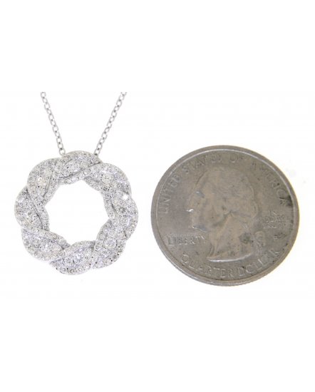CRISS CROSS  ROUND DIAMOND PENDANT (TP1503)