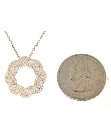 CRISS CROSS  ROUND DIAMOND PENDANT (TP1503)
