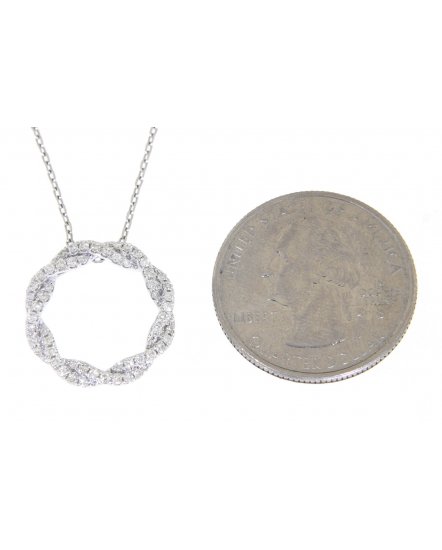 CRISS CROSS ROUND DIAMOND PENDANT (TP1579)