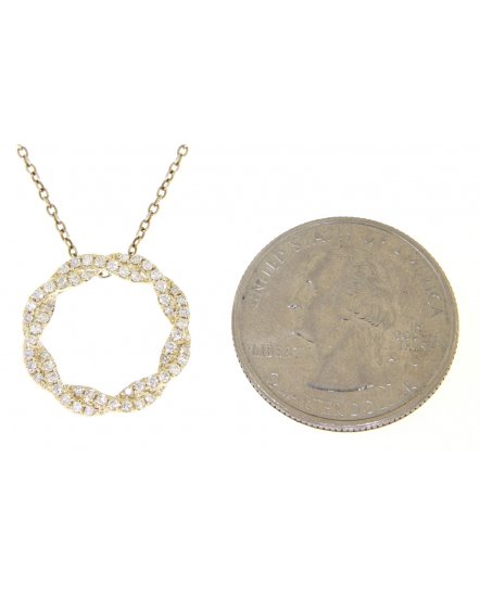 CRISS CROSS ROUND DIAMOND PENDANT (TP1579)