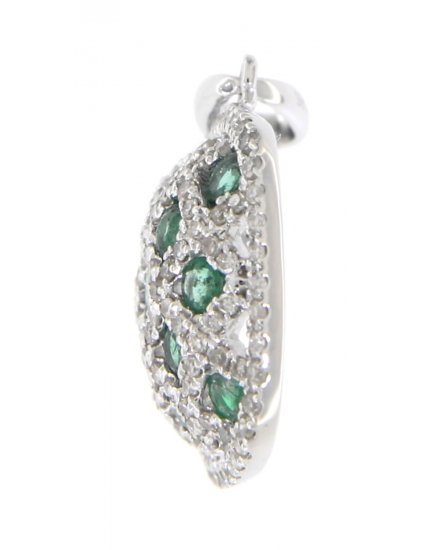 CUSHION STYLE EMERALD DIAMOND PENDANT (TP1581)
