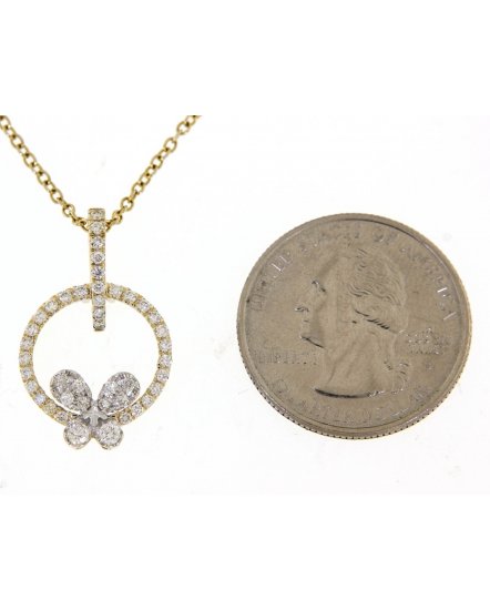 BUTTERFLY STYLE ROUND DIAMOND PENDANT (TP1614)