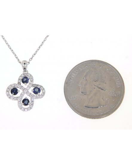 CLOVER STYLE COLORED STONE DIAMOND PENDANT (TP1716)