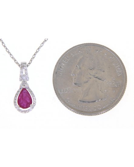 PEAR RUBY DIAMOND PENDANT (TP1720)